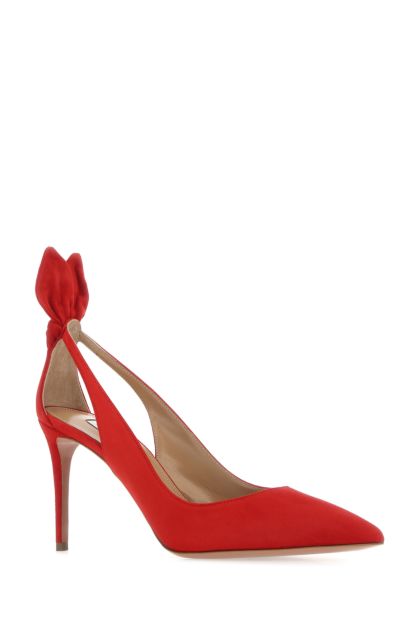 Red suede Bow Tie 85 pumps 