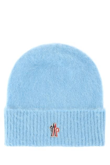 Light-blue alpaca blend beanie hat