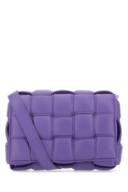 Purple nappa leather small Padded Cassette crossbody bag 