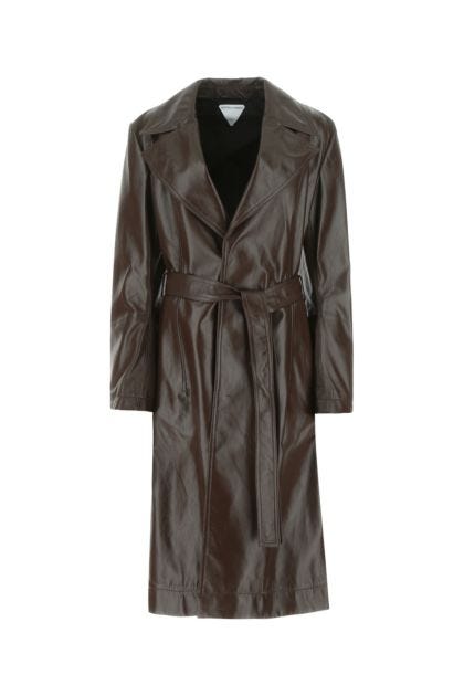 Dark brown leather coat