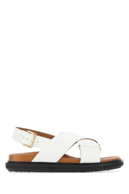 White leather Fussbett sandals 