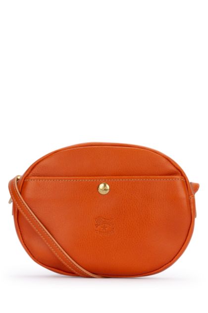 Orange leather crossbody bag