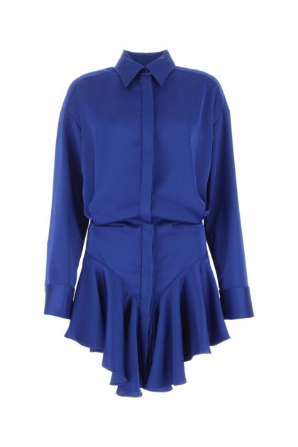 Electric blue satin Candice mini dress