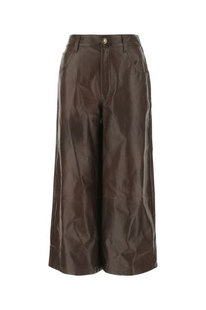 Brown leather culotte pant