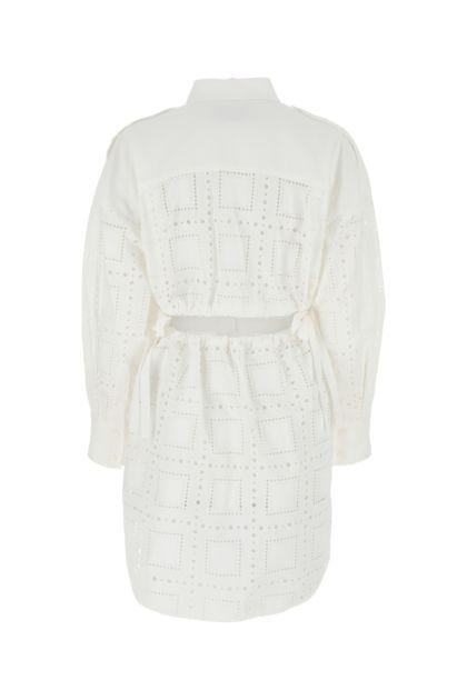 White broderie anglaise shirt dress