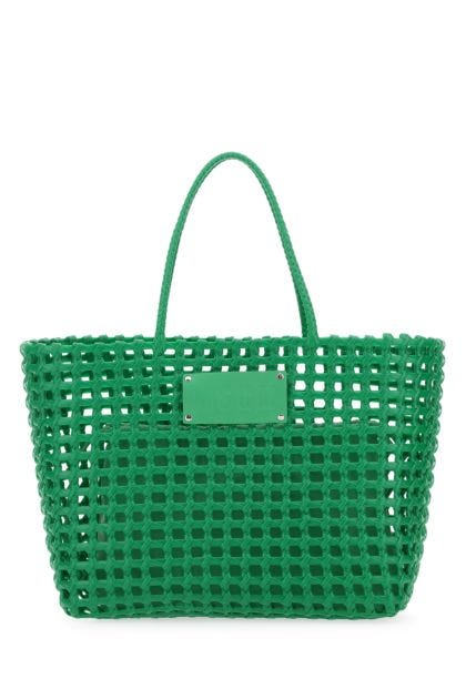 Grass green PVC shopping bag