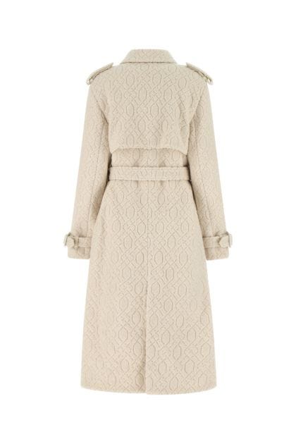 Ivory wool blend trench coat
