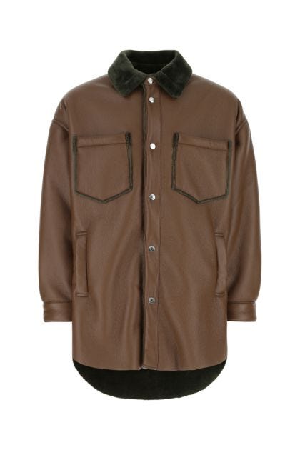 Brown synthetic leather Mathis jacket