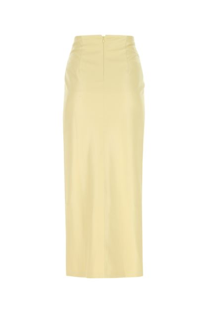 Pastel yellow synthetic leather Leane skirt