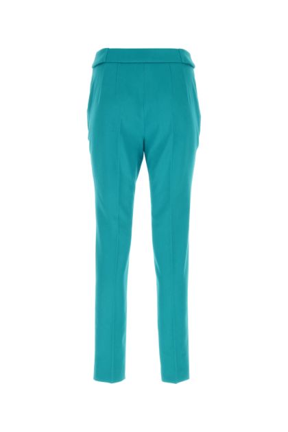Turquoise wool blend pant 