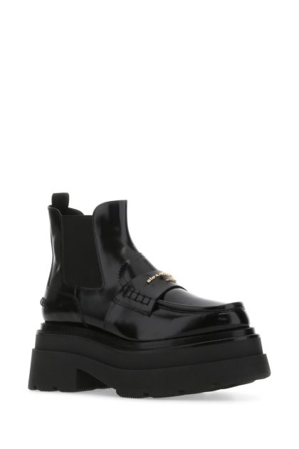 Black leather Carter ankle boots