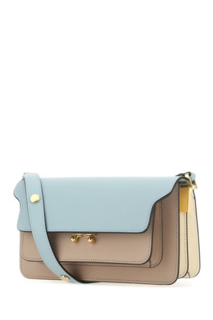 Two-tone leather Trunk shoulder bag 