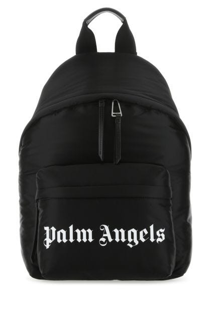 Black nylon backpack