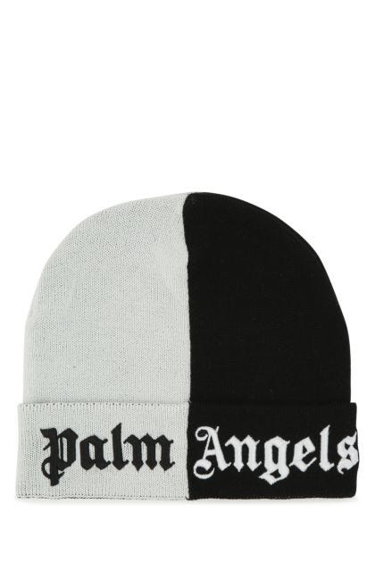 Two-tone wool and acrylic beanie hat