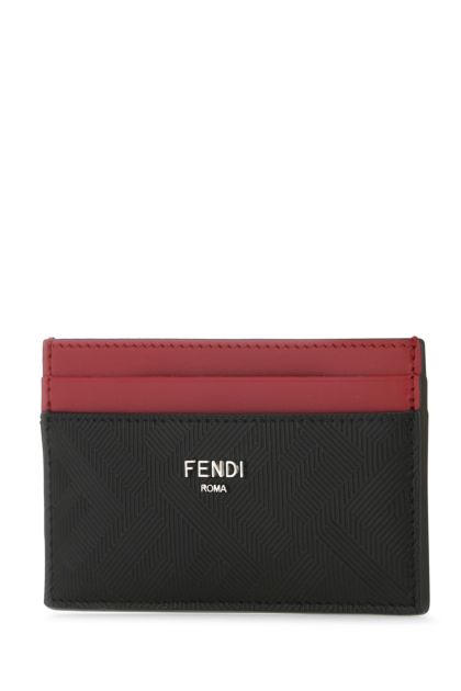 Two-tone leather card holder 