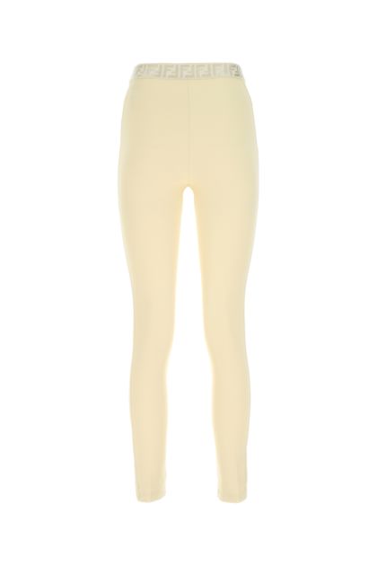 Cream stretch nylon leggings 