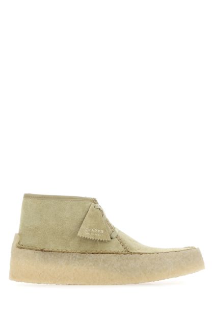 Beige suede Wallabee ankle boots