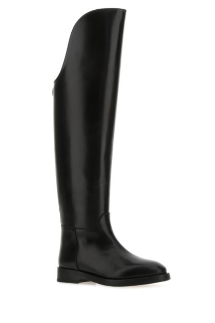 Black leather Equestrian boots