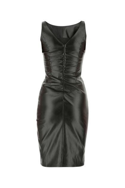 Black synthetic leather dress