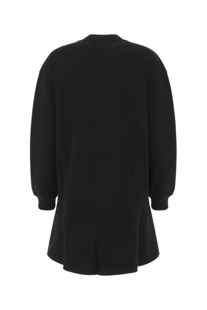 Black cotton oversize sweatshirt dress 