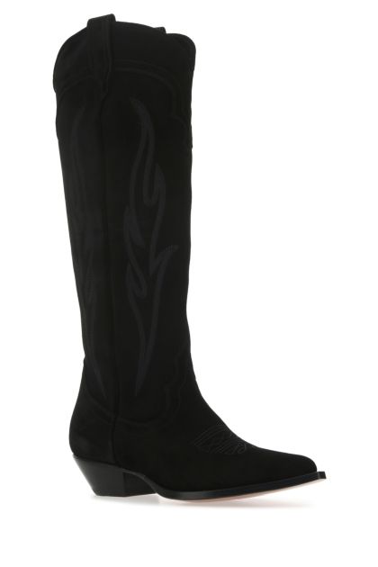 Black suede Roswell boots