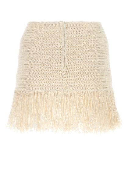 Ivory crochet mini skirt