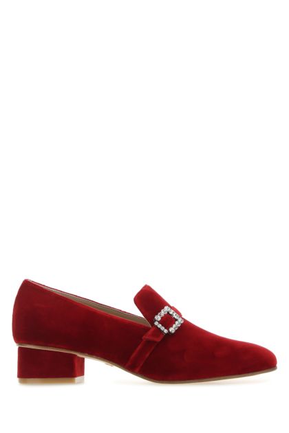 Red velvet Crystal Geo loafers 