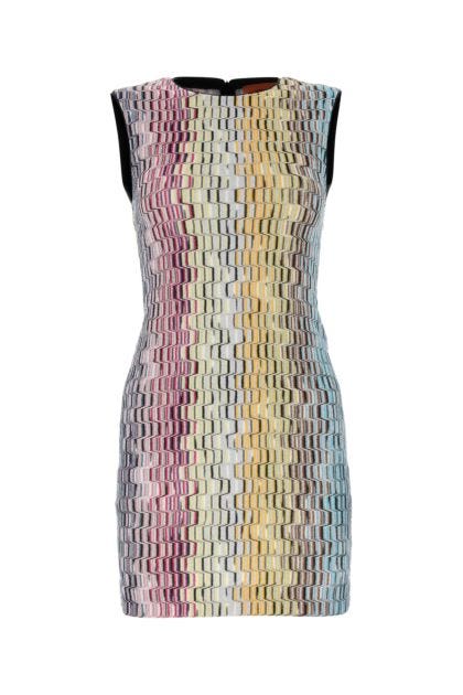 Multicolor viscose blend mini dress