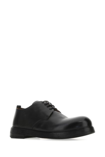 Black leather Zucca lace-up shoes