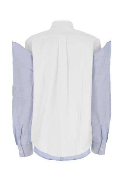 Tw-tone cotton oversize shirt