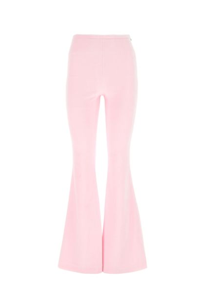 Light pink chenille flared-leg pant