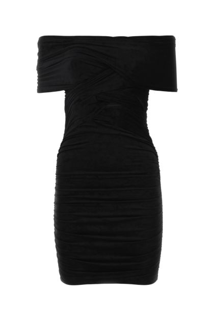 Black chenille mini dress