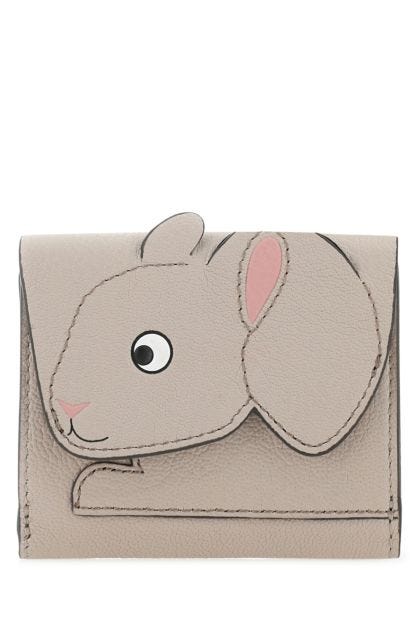 Dove grey leather card holder