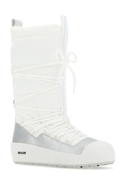 Ivory fabric boots 