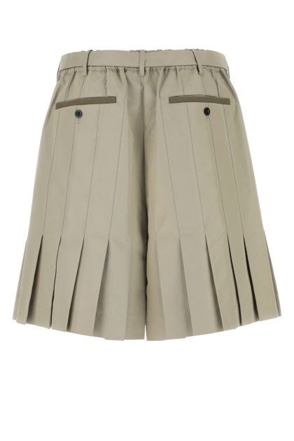 Dove grey cotton blend bermuda shorts