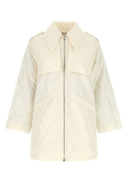 Ivory polyester oversize jacket