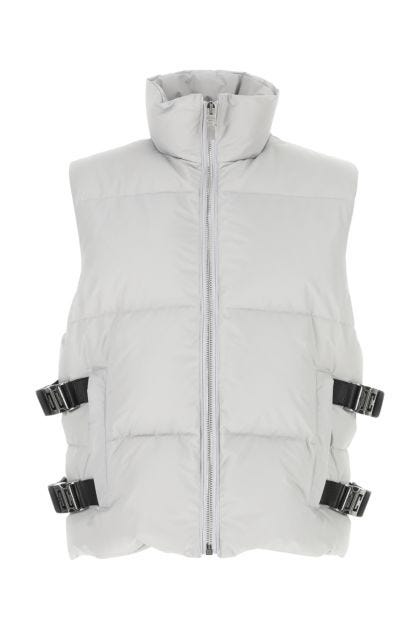 Light grey polyester sleeveless down jacket