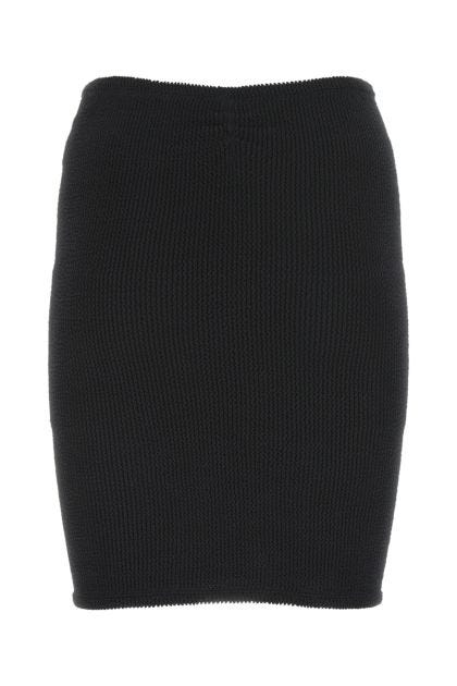 Black stretch nylon mini skirt 