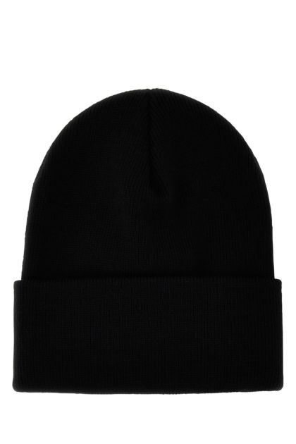 Black acrylic beanie hat 