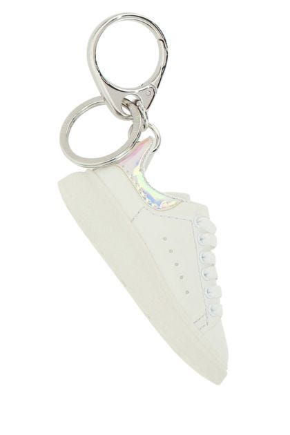 White leather Sneaker key ring 