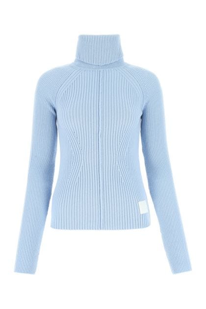 Light blue stretch wool blend sweater