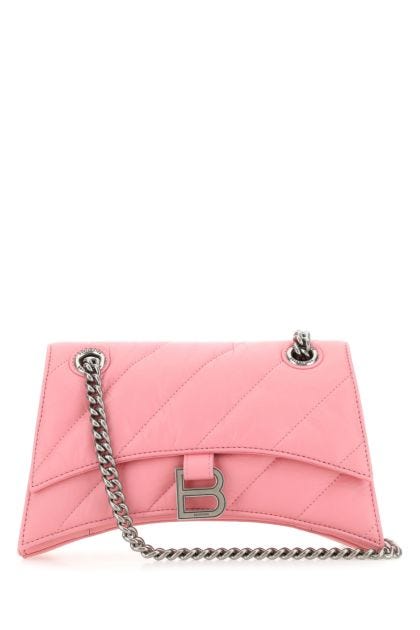 Pink leather Crush S shoulder bag