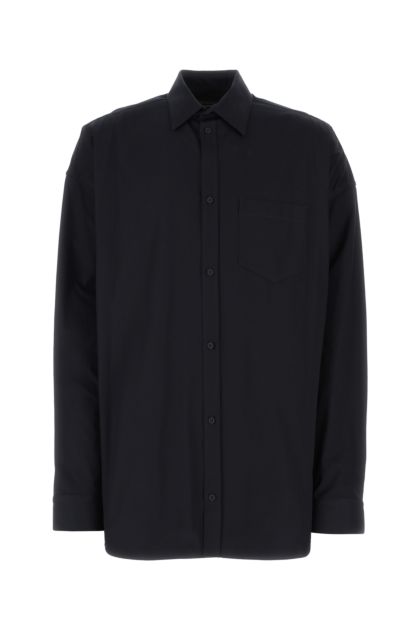 Midnight blue micro canvas oversize Cocoon shirt