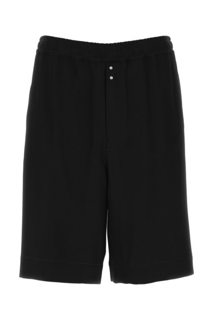 Black wool blend bermuda shorts