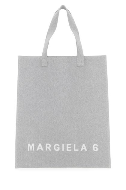 Silver fabric shopping bag