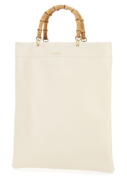 Ivory leather medium shopping bag 