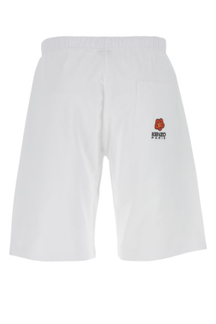 White stretch cotton bermuda shorts 