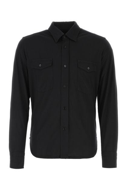 Black cotton blend shirt