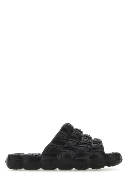 Black rubber Fendi Cloud slippers