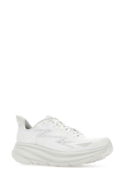 White fabric Clifton 9 sneakers